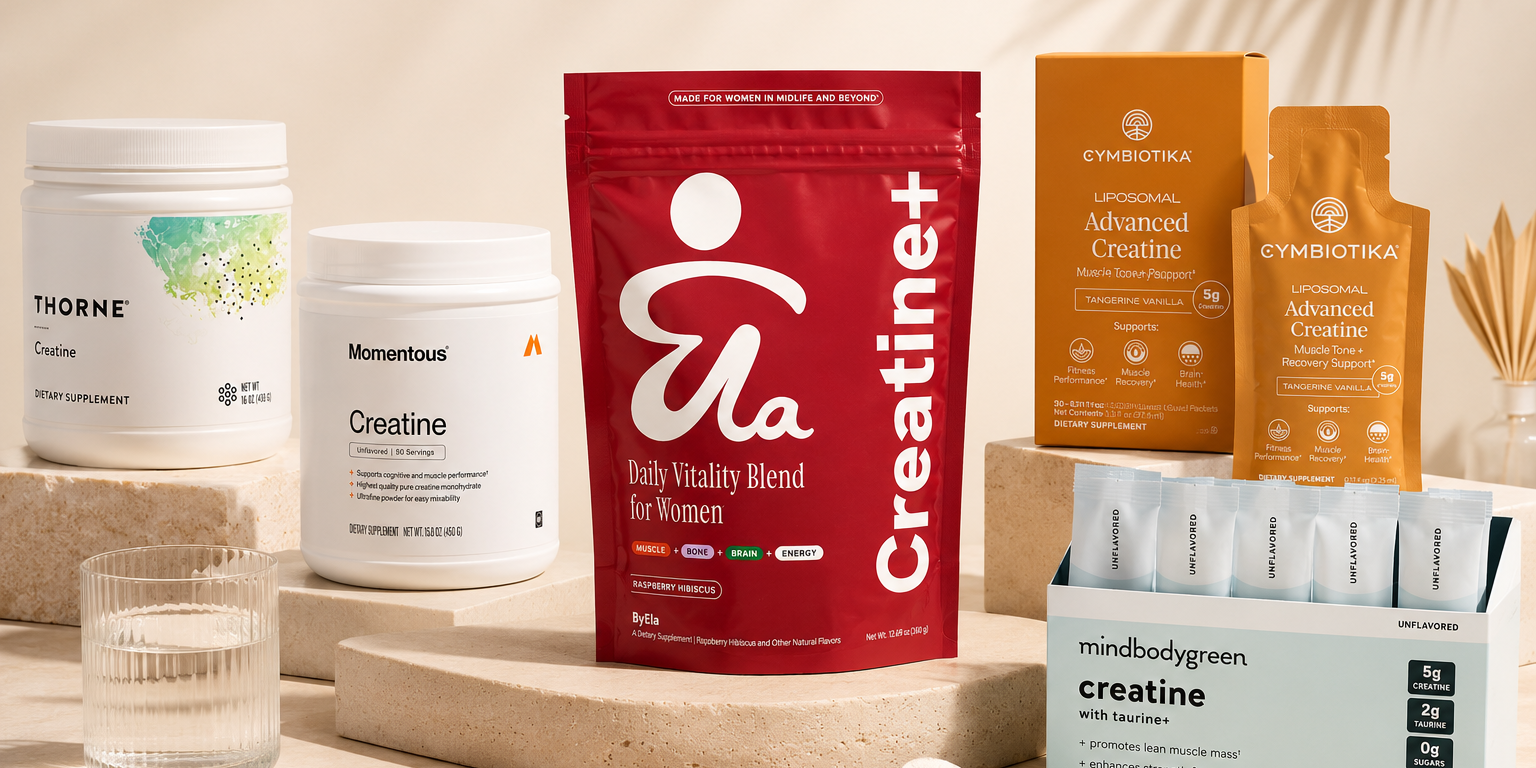 ByEla Creatine+ vs. Thorne, Momentous, mindbodygreen, and Cymbiotika: Which Creatine Supplement Is Actually Built for Women in Perimenopause?