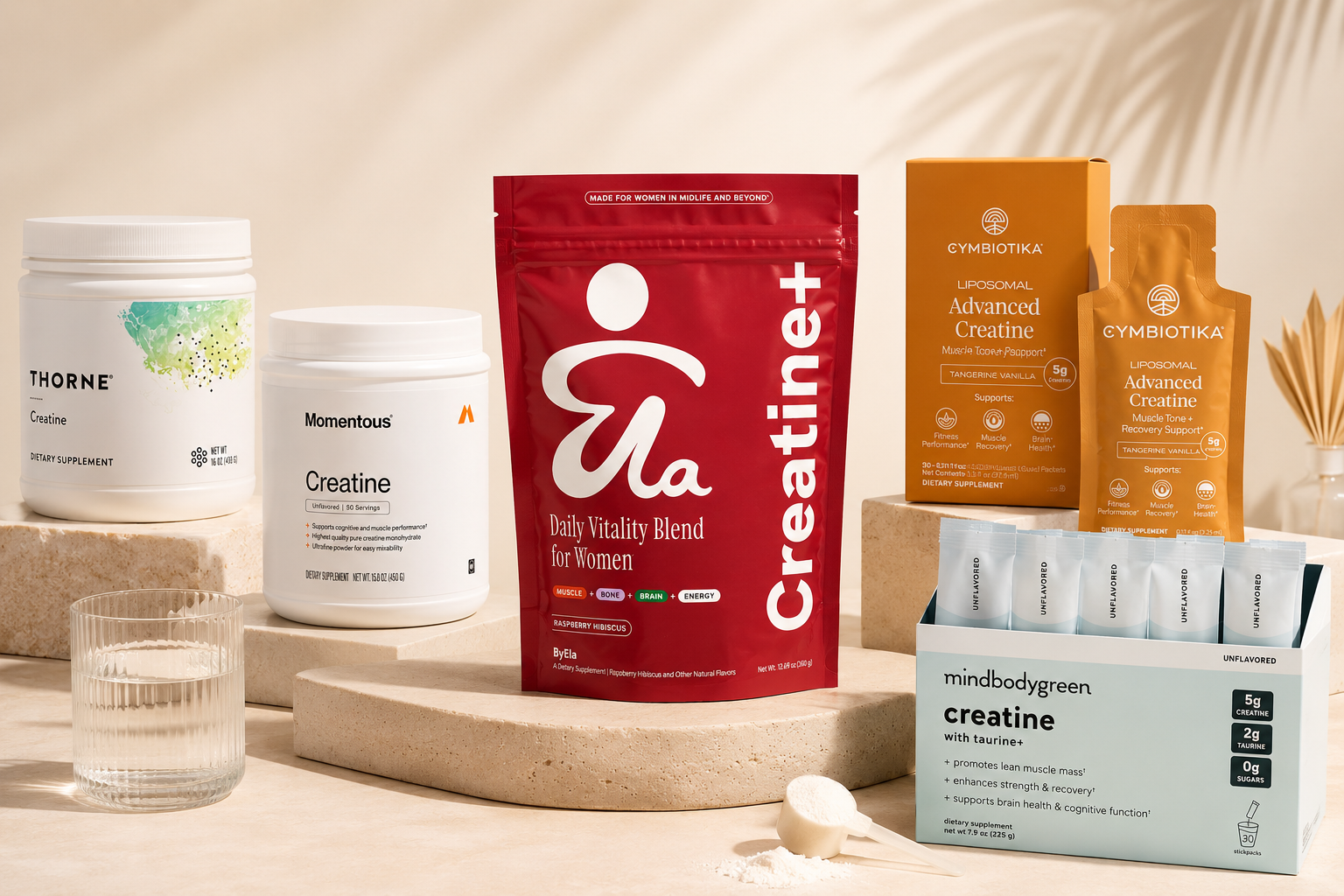 ByEla Creatine+ vs. Thorne, Momentous, mindbodygreen, and Cymbiotika: Which Creatine Supplement Is Actually Built for Women in Perimenopause?