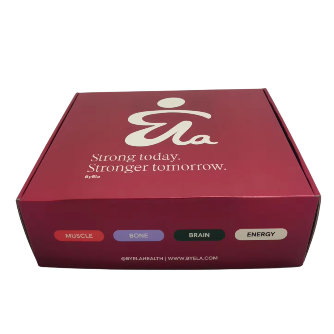 Red box with white text and branding on a white background